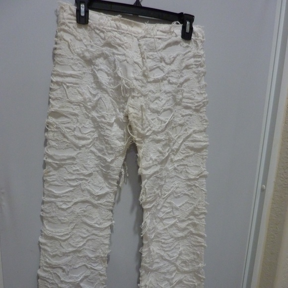 VINTAGE Y2K RIO COLLECTION WHITE WOMENS STACKED STRETCH PANTS LEGGING SIZE XL - Picture 4 of 9